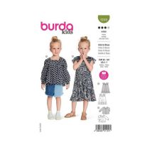 Patron Burda 9249 - Robe Et La Blouse Encolure Rectangulaire 2-7 Ans Taille N°fr 2-7 Ans