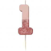 Bougie 1 Glitter Rose Gold - Annikids