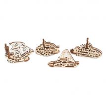U-fidgets Bateaux- 4 Pcs- Puzzle 3d Mécanique Ugears-models