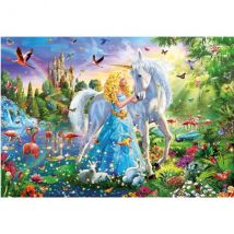 Puzzle La Princesse Et La Licorne Blanche Dans La Foret 1000 Pieces - Collection Monde Fantastique - Educa 17654 - Educa
