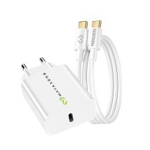 Mayaxess Chargeur Secteur Pour Galaxy A55 20w + Câble Usb-c 1m Blanc