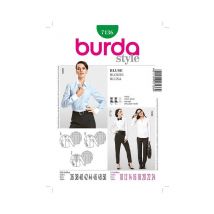 Patron Burda 7136 Chemisier, Blouse Taille N°fr 36-50