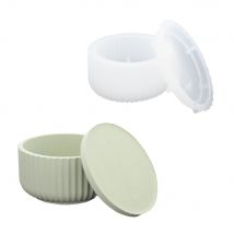 Siliconen Mal √∏ 10,8cm X 5,8cm - Geribbelde Pot Laag Met De - Jesmonite