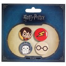 Harry Potter - Pack 4 Badges Cutie & Hedwig - Carat Shop