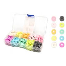 Perles Plates Heishi 10 Couleurs Pastel 1 500 Pièces - Megacrea DIY