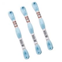 Lot De 3 Échevettes 10m Dmc Fil Retors Mat Canevas Tapisserie 100% Coton Bleu 2828 - Dmc