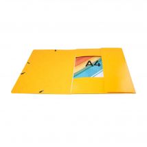 Chemise À Élastiques 3 Rabats Maxi Capacity Carte Lustrée Pelliculée 425gm2 Iderama A4 - Jaune - X 25 - Exacompta