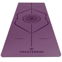 Tapis De Yoga Violet Antidérapant Pu-caoutchouc Naturel Éco-responsable Mandala Premium 183x68x0,4cm - YOGATERRAE