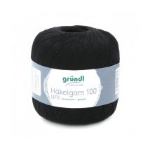 Hakelgarn 100 Fil Coton À Crocheter - Grundl - Certifié Oeko-tex 129 Noir - Gründl