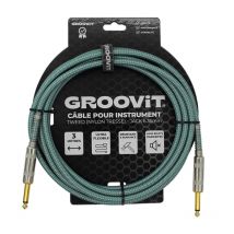 Cable Jack 6.35 D/d - 3m - Nylon Tressé Bleu Ciel - Groovit