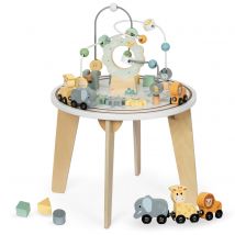 Table Éveil Sensoriel Montessori, Table Jeux Éducatif, Jouet Bois, Boulier, Train Animaux Magnétique - Mamabrum
