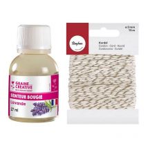 Parfum Pour Bougies 27 Ml Senteur Lavande + Ficelle Dorée & Blanche 15 M - Youdoit