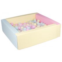 Piscine À Balles Carrée Avec 200 Balles - Bords 3 Couleurs/ Multicolores (pastel) - Velinda