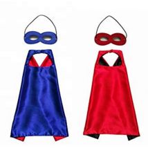 Cape + Masque Super Héros Réversible Bleu/rouge - Annikids