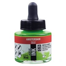 Flacon Encre Acrylique Acrylic Ink Amsterdam 30ml Vert Reflex