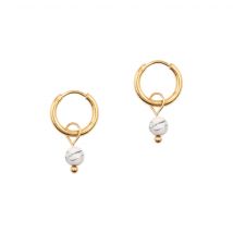 Boucles D'Oreilles Créoles Serena En Pierres Howlite - SLOYA