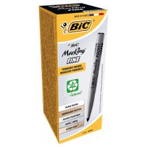 12 Marqueurs - Permanent - Indélébile - Marking Pocket - Noir - Bic - BIC