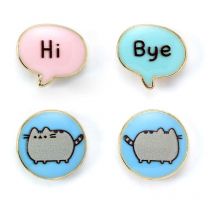 Pusheen - Pack 2 Paires De Boucles D'Oreilles Stud Hi , Bye - Carat Shop