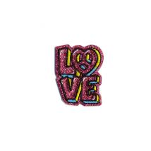 Ecussons Thermocollant Mots Paillettés - Mediac 02 Rose ( Love)