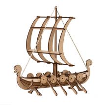 Maquette 3d En Bois Mdf - Drakkar - 30 X 26 Cm - Aladine