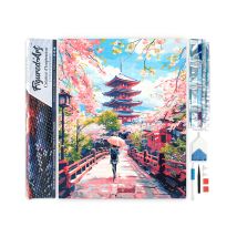 Diamond Painting Broderie Diamant Figured’art 40x50cm Toile Entière Roulée Avec Diamants Carrés - Kyoto En Fleurs - Figured'Art