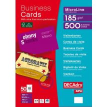 500 Cartes Visite Blanches 185g.85x54 - Apli