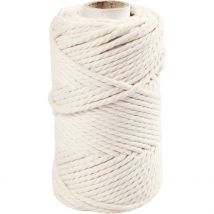 Cordon Pour Macramé, L : 55 M, D 4 Mm, Blanc Cassé, 330 Gr/ 1 Rouleau - CC Hobby