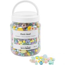 Perles En Plastique, D 5-35 Mm, Diamètre Intérieur 1-8 Mm, Ass. De Couleurs, 700 Ml/ 1 Boîte - CC Hobby
