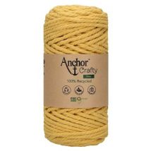 Corde De Coton Recyclé Macramé Anchor Crafty Fine - 250gr - Anchor 108 Jaune (moutarde)