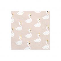20 Serviettes - Cygne - PartyDeco