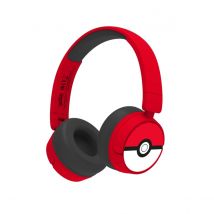 Pokemon Casque Bluetooth 5.3 Pour Enfant Design Pokéball Pliable Rouge