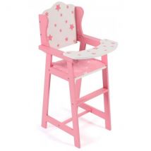 Chaise Haute En Bois Stars Rose Poupée - Bayer Chic 2000 - Mobilier Repas Poupon - Bayer Chic 2000