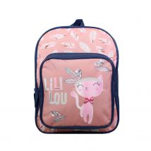 Sac À Dos 31 Cm Avec Poche Lili Lou Chat Rose – Bagtrotter - Bagtrotter