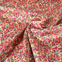 Tissu Crêpe Satiné Léontine Sur Fond Rouge - Au Mètre - Craftine
