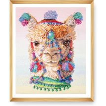 Kit De Point De Croix Imprimé Alpagas 40x48,5 Cm – Trimits - Kit Broderie Extra-large Idéal Pour Les Passionnés Alpaga - Distrifil