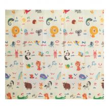 Tapis D'Eveil Pliable Réversible Bébé Alphabet & Animaux Par Kidolo