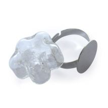Bague Globe Fleur 20 Mm Argent - Graine Creative