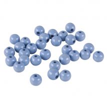 Perles En Bois Fsc 100%, Polies, 8mm 82 Pièces , Bleu Clair - Rayher