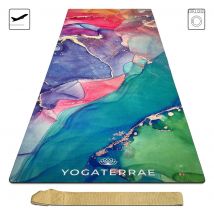 Tapis De Yoga Antidérapant Dhyana Suédé-caoutchouc Naturel Ligne Voyage 183x61x0,1 Cm Poids 1,25 Kg - YOGATERRAE
