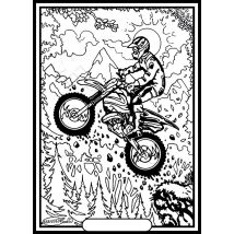 Tableau Velours A Colorier Moto-cross Sericolor