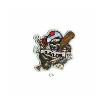 Ecussons Thermocollant Tête De Mort 6 X 6,5 Cm - Mediac Sailor Vert