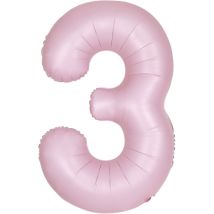 Ballon Géant Rose Mat - Chiffre 3 - Annikids