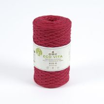 Dmc - Fil Coton Recyclé Eco Vita 4mm 250g Col. 05 Rose Rouge - Dmc