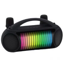 Enceinte Bluetooth Portable Sans Fil Extérieure Avec Lumières Rgb Et Mics Noir Yonis - Yonis