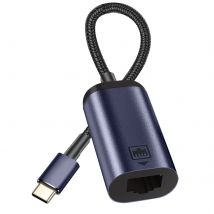 Câble Adaptateur Usb-c Vers Ethernet Débit 100mbps Longueur 10cm Gris Foncé - Avizar