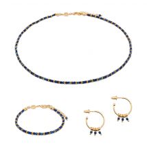 Collier, Bracelet Et Boucles D'Oreilles Karia En Pierres Lapis-lazuli - SLOYA