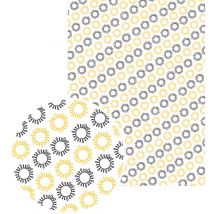Feuille Gluepatch Soleil Noir Jaune 300x400 - Lot De 10 Feuilles - Glue Dots