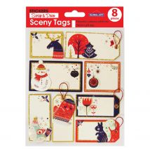 8 Étiquettes Cadeaux Autocollantes - Noël Scandinave - Global Gift