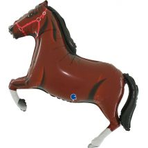 Ballon Aluminium Hélium Géant - Cheval Brun 80 Cm - Grabo