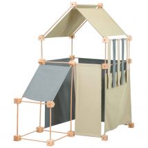 Jeu De Construction Géant En Bois Et Tissu Vert Bio Fabriqué En Espagne Family Trigonos
